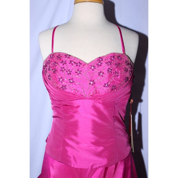 MayQueen #510 Taffeta Formal Prom or Ball Gown Pick-up Skirt-Sizes 4, 10-FUCHSIA - Picture 4 of 5